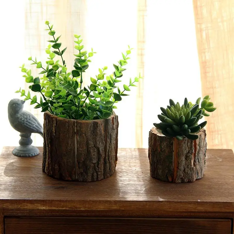 Raw Wood Home Decor Flower Pot Foundationfurnishings - Home Decor Flower Pots