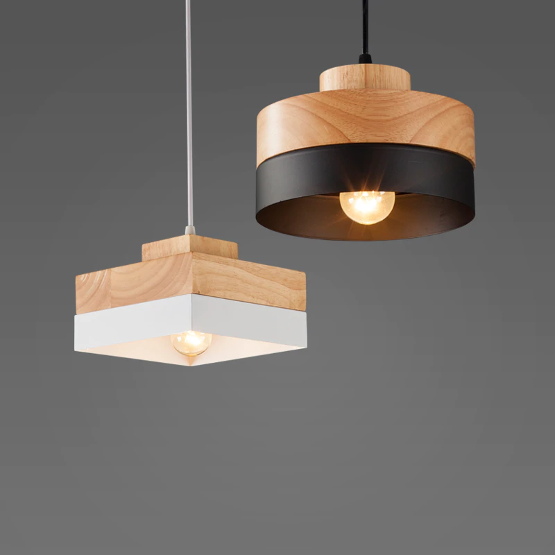 Nordic Style Natural Wood Hanging Ceiling Lamp foundationfurnishings